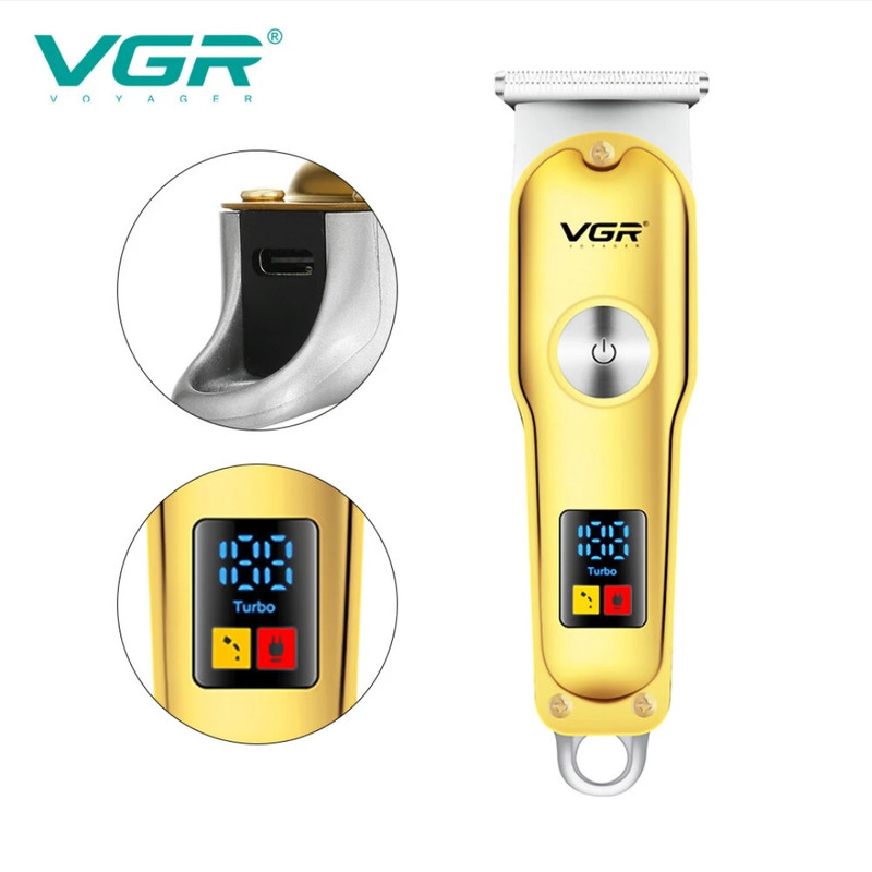 ماشین اصلاح موی سر و صورت وی جی ار مدل V-290 با تیغه استیل ضد زنگ، نمایشگر دیجیتال، قابلیت دو سرعته، منبع تغذیه برق و شارژ، سه شانه اصلاح 1 تا 3 میلی‌متر، مدت زمان استفاده 120 دقیقه و شارژ 90 دقیقه - تصویر 5